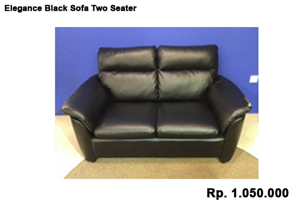 Elegance Black Sofa Two Seater