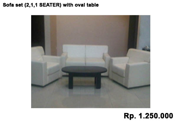 Sofa set (2,1,1 SEATER) with oval table