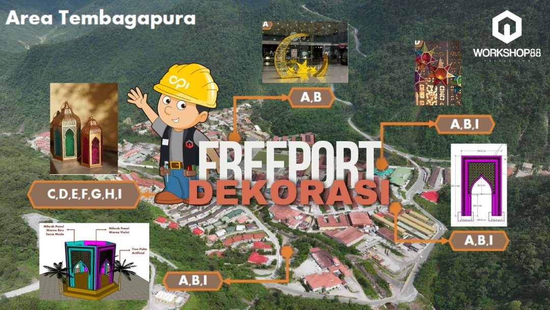 Proyek Dekorasi Lebaran Freeport oleh Kontraktor Booth Terkemuka di Indonesia Workshop88